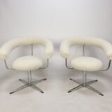 Set of 2 round armchairs, 1970's