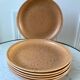 Lot de 6 assiettes plates en grès Digoin Sarreguemines années 60