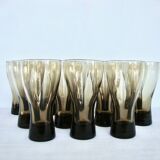 Series of 12 blown glass glasses