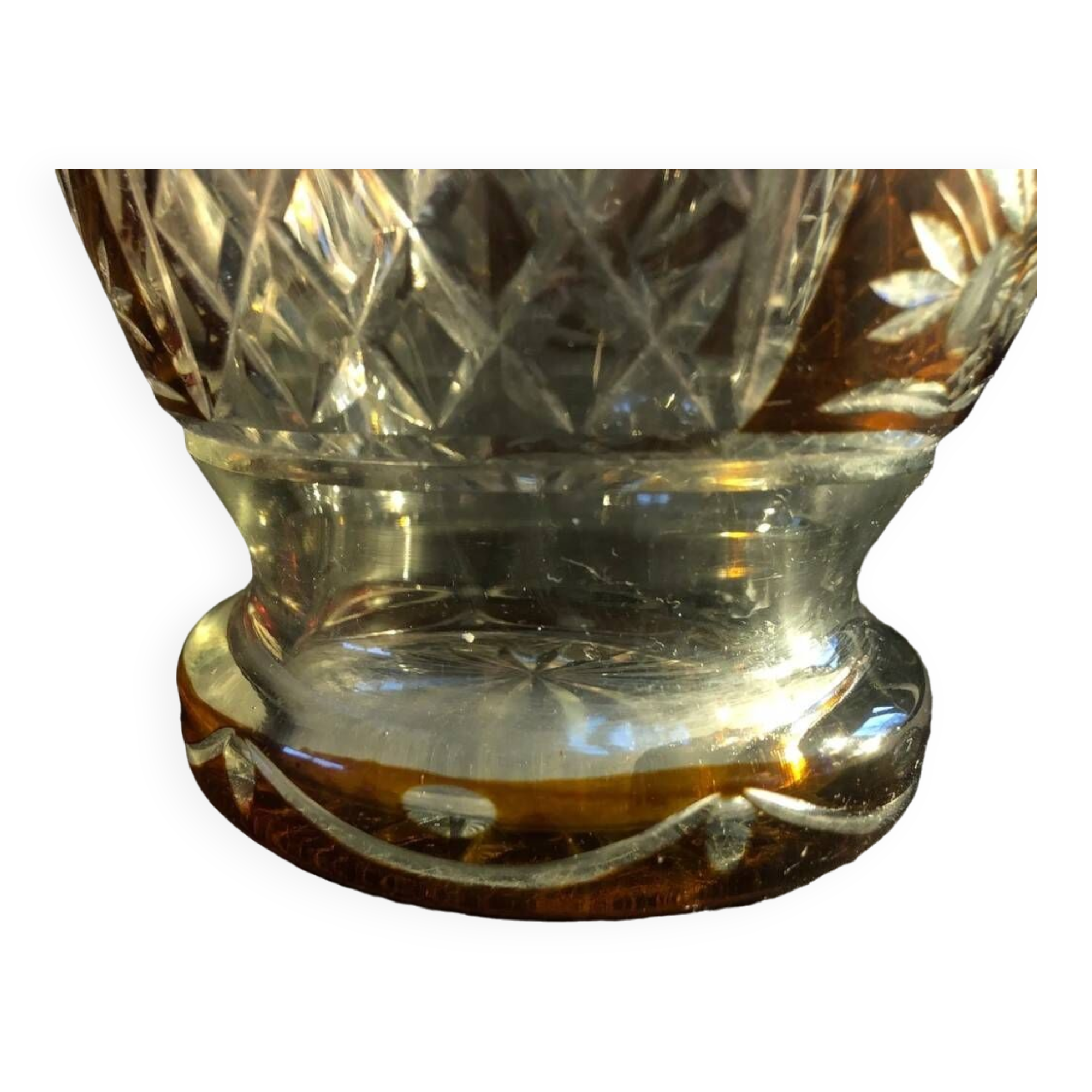 Cut Bohemian crystal vase