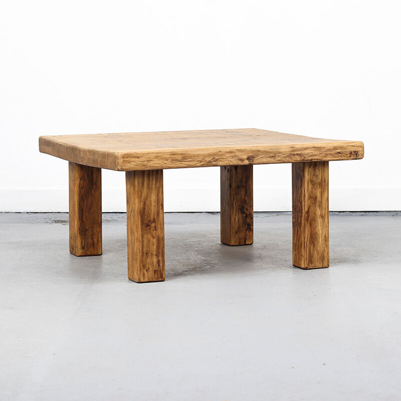 Vintage Rustic Brutalist Coffee Table