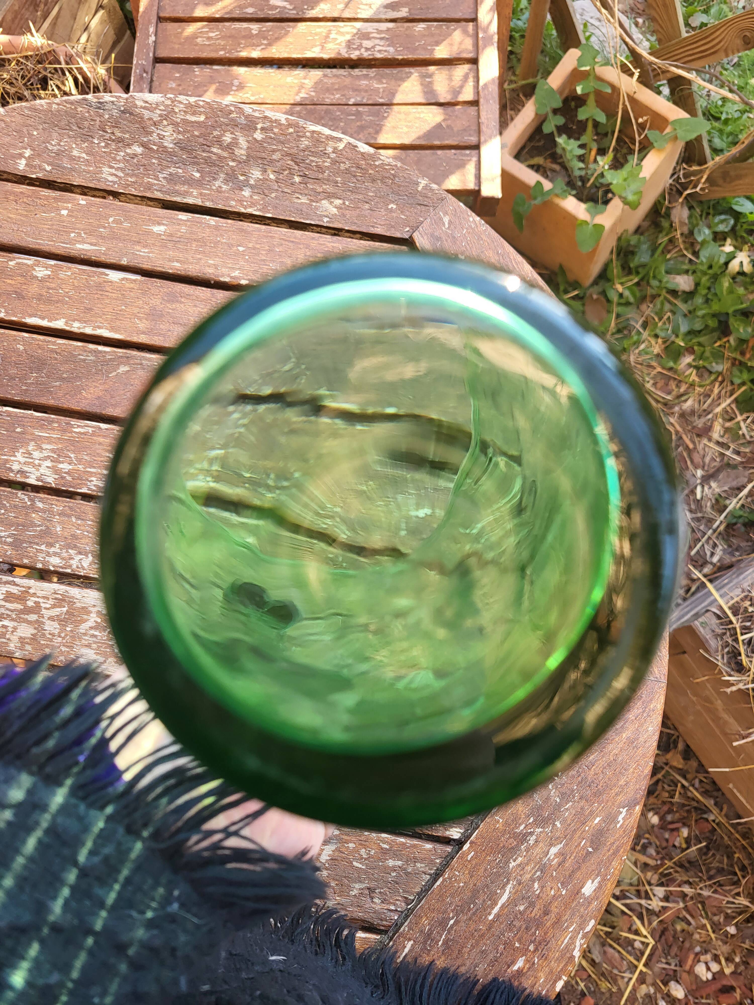 Large art deco pitcher in glass blow uranium (uralin)