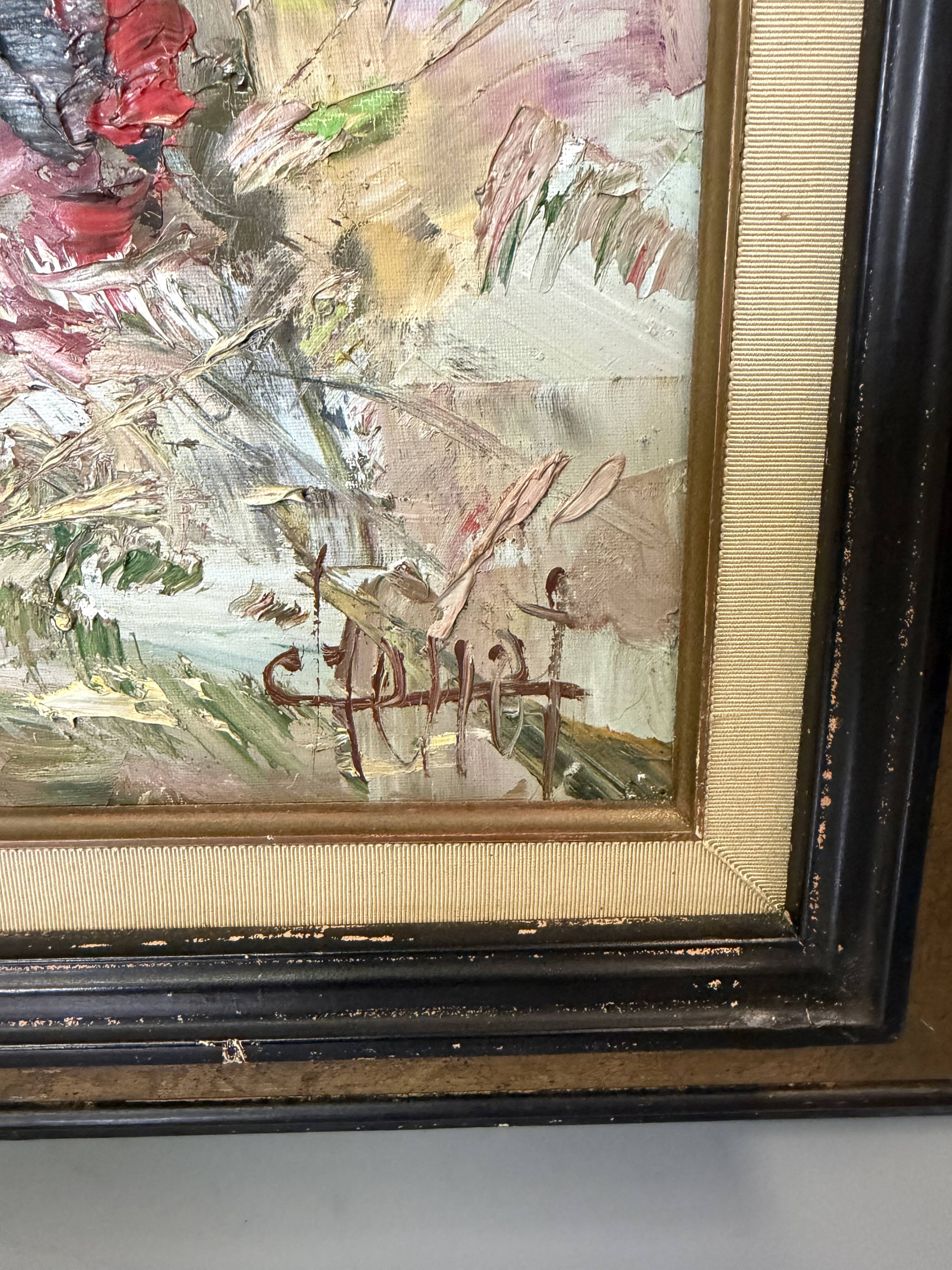 Huile sur toile, Les coquelicots, Charles Chenet