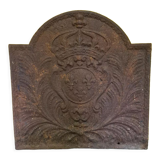 Cast iron fireback with the crowned arms of France