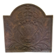 Cast iron fireback with the crowned arms of France