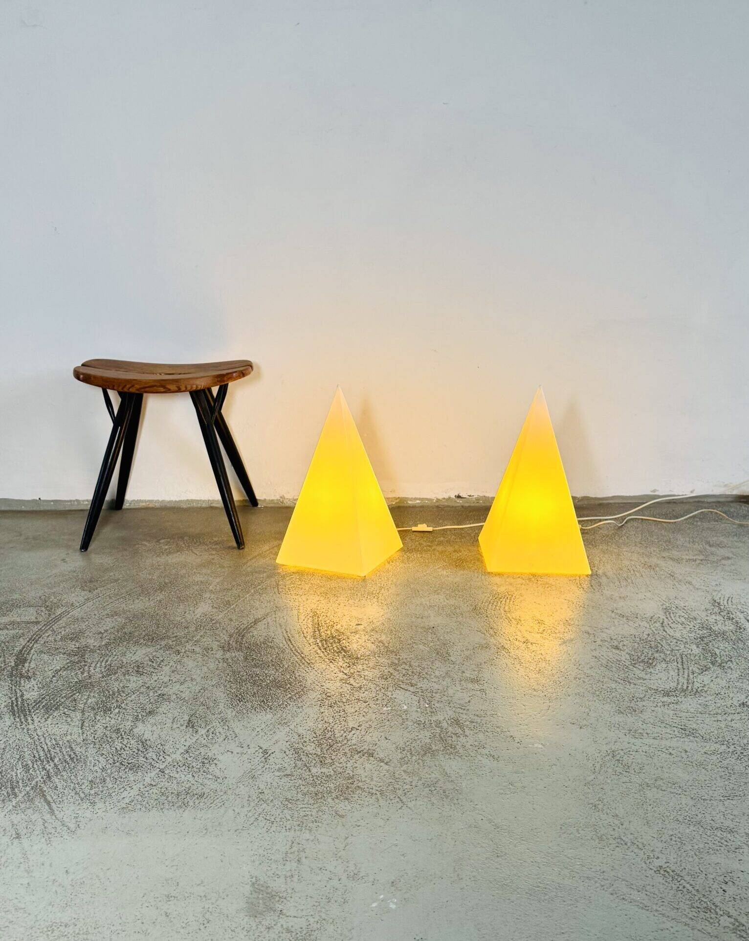 Pyramid Floor & Table Lamp By Harco Loor For Harco Loor Design, The Netherlands 1980S