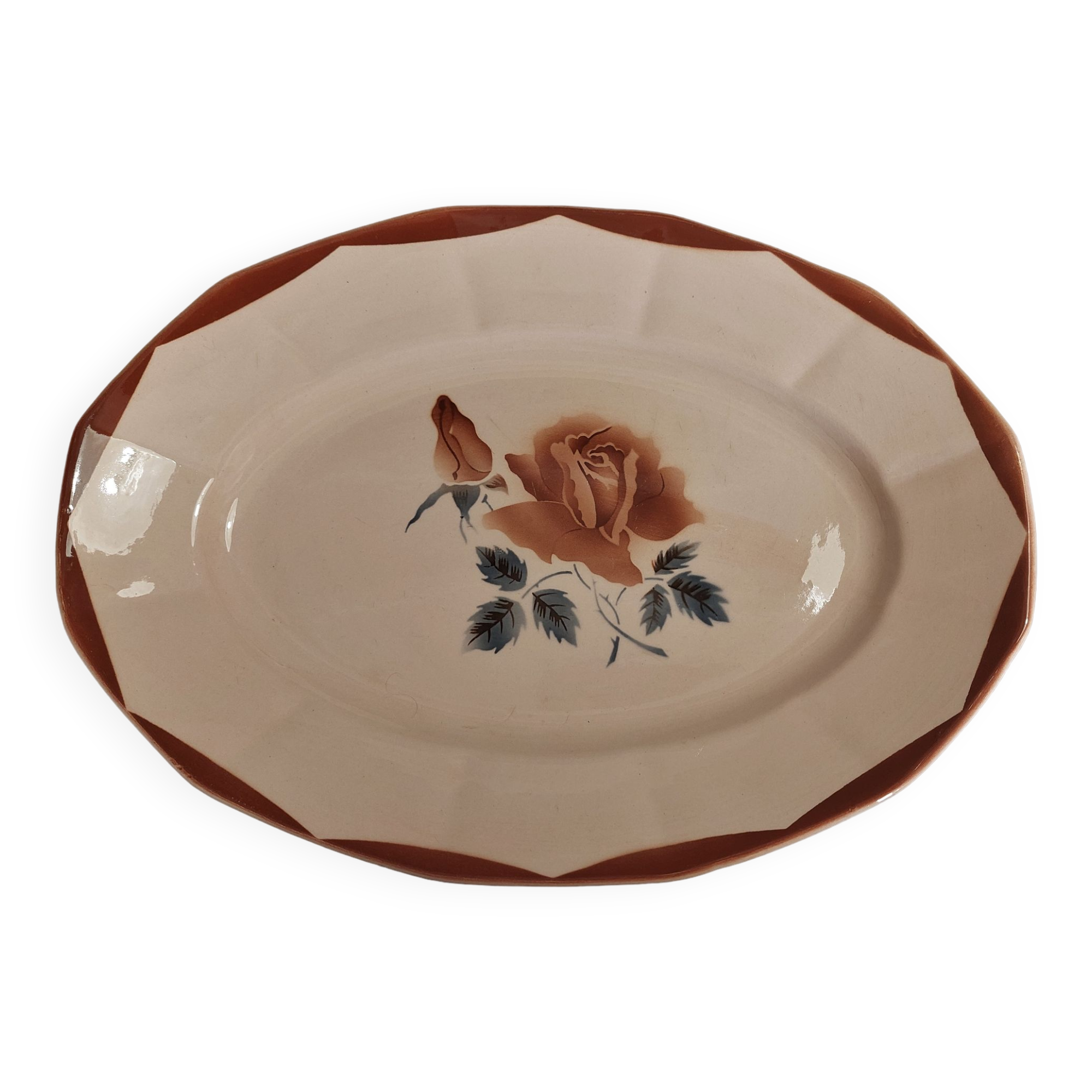 Oval dish Digoin Sarreguemines early twentieth century