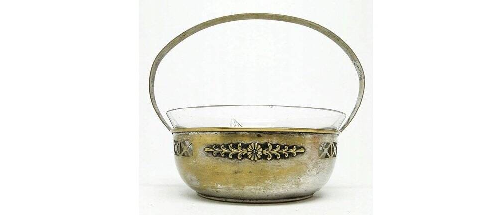 Silver-plated brass sugar bowl from Berndorf, Germany, 1920s