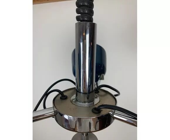 Rolly chandelier 3 blue adjustable spots, 70s