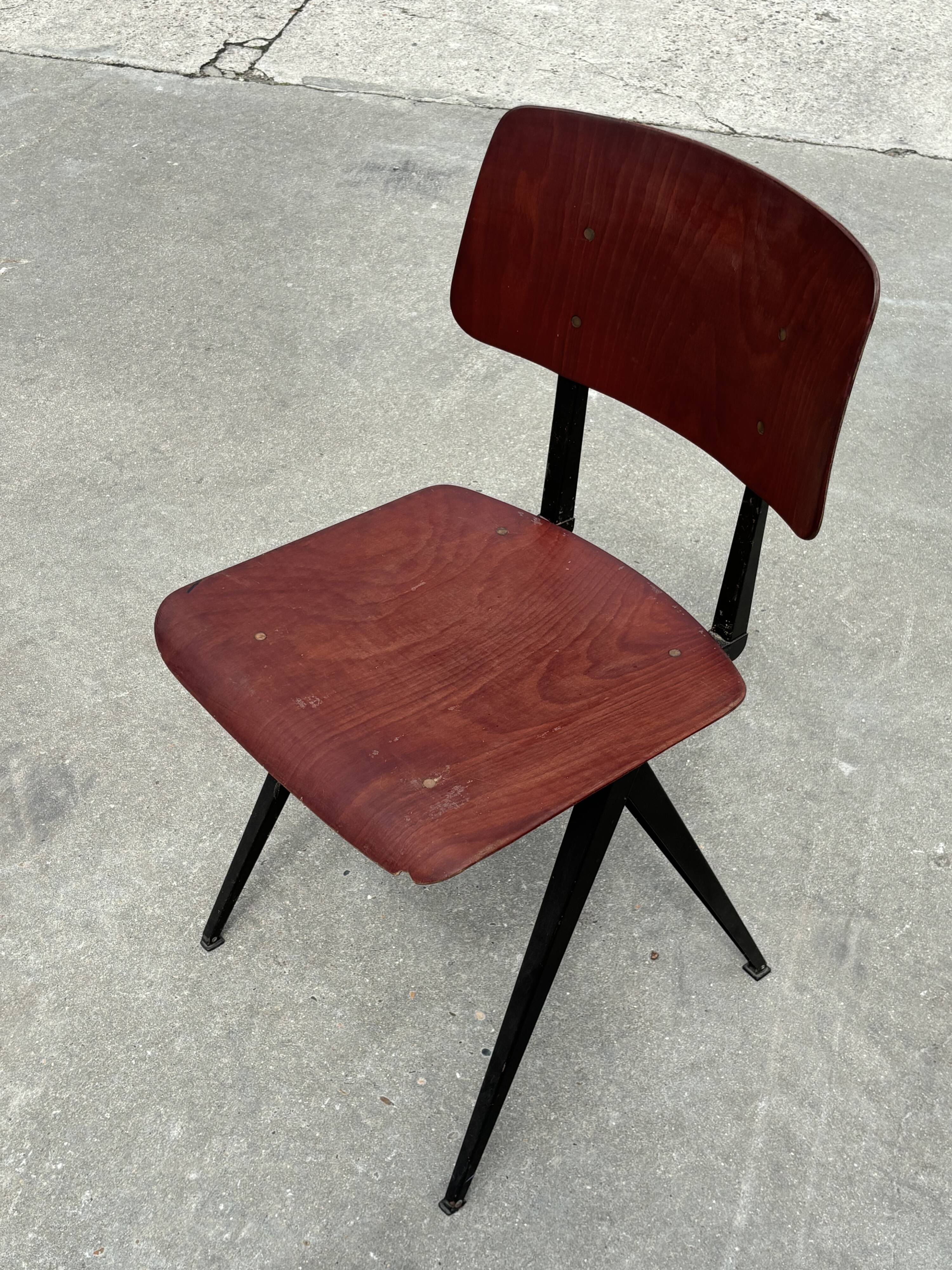 Set of 4 vintage school chairs Galvanitas S16 Netherlands Design