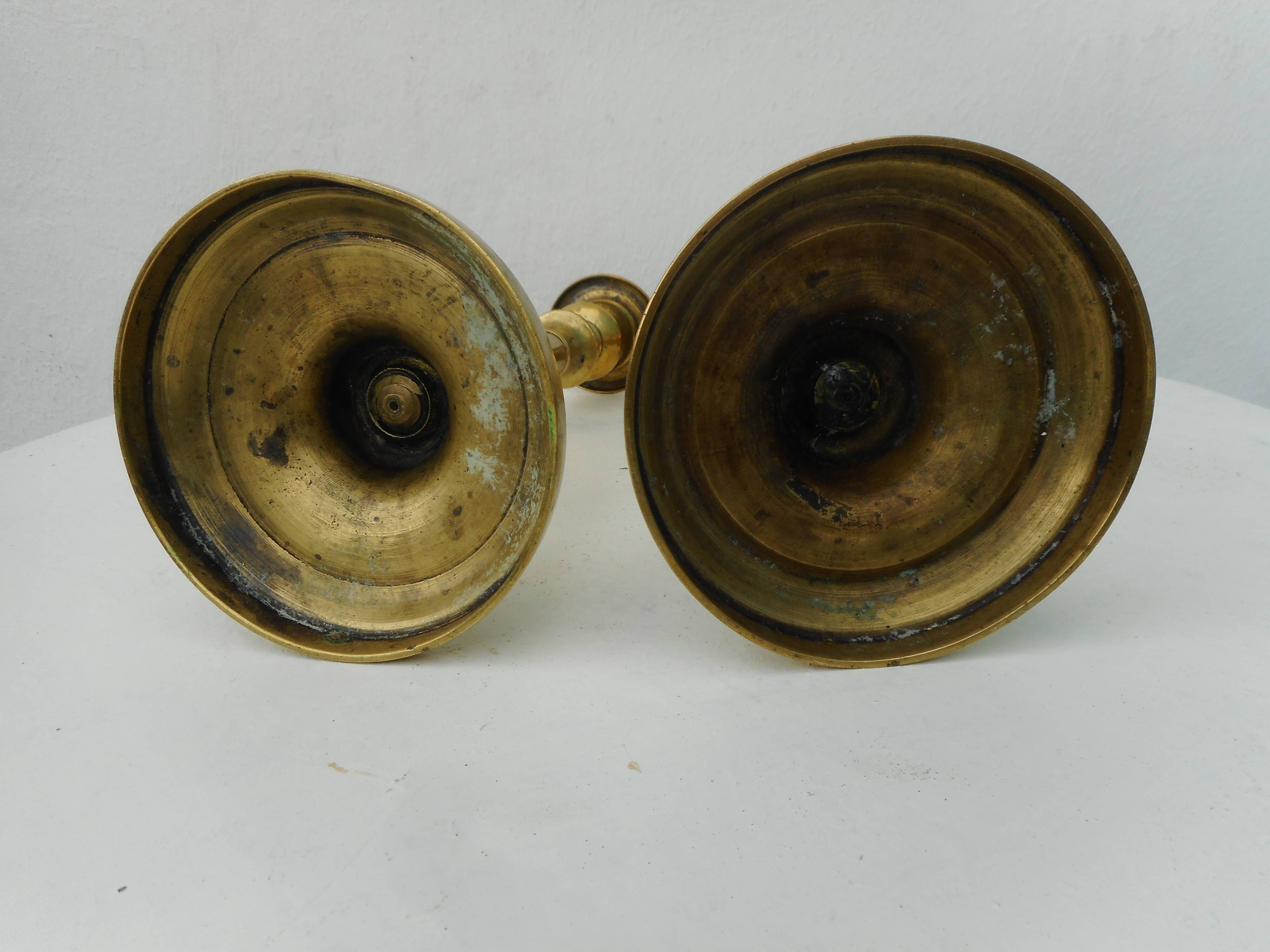 Pair of brass candlesticks