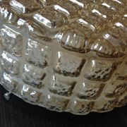Round ceiling lamp in amber glass / vintage 60s-70s