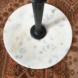 Marble bistro pedestal table, plant holder