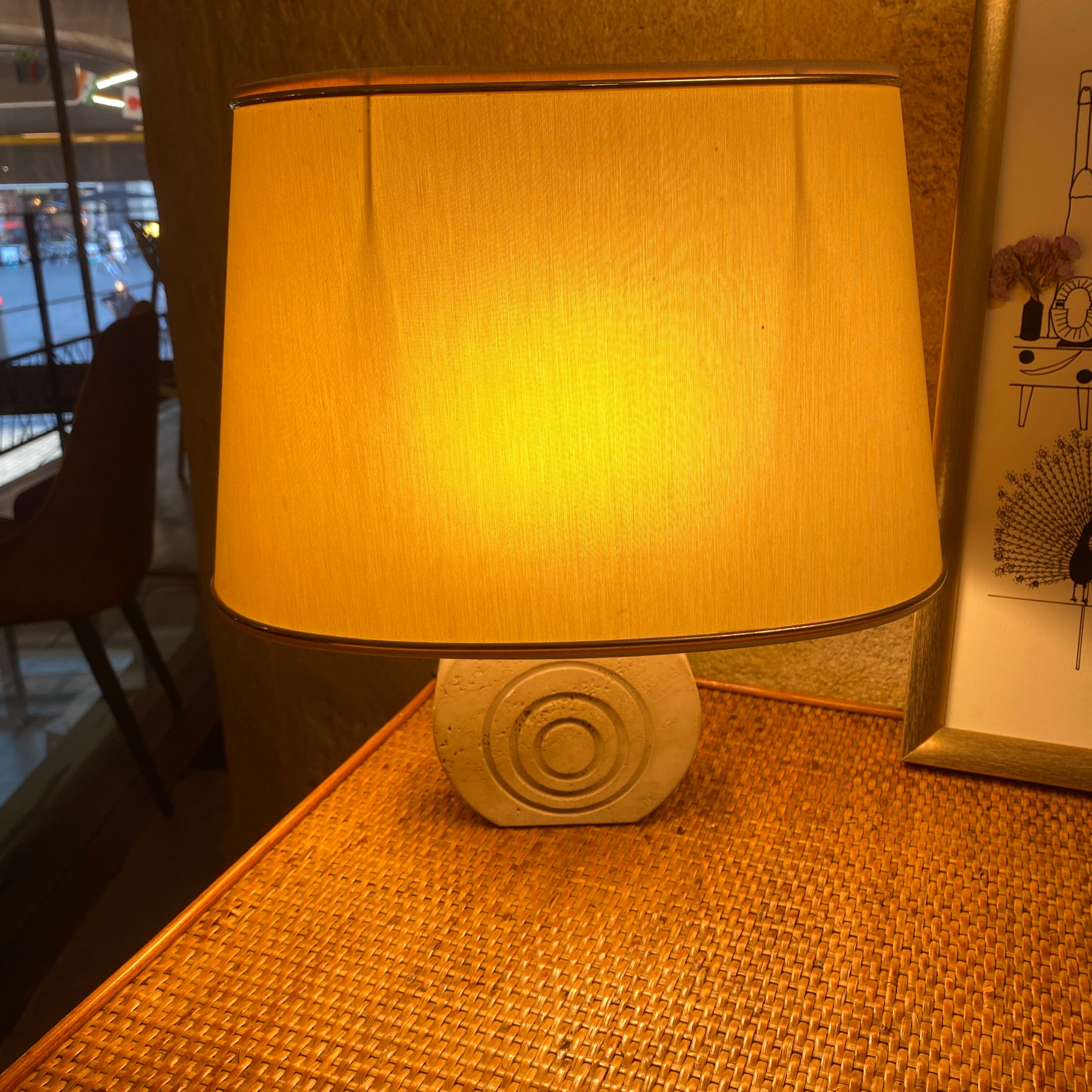 Foot table lamp Travertine