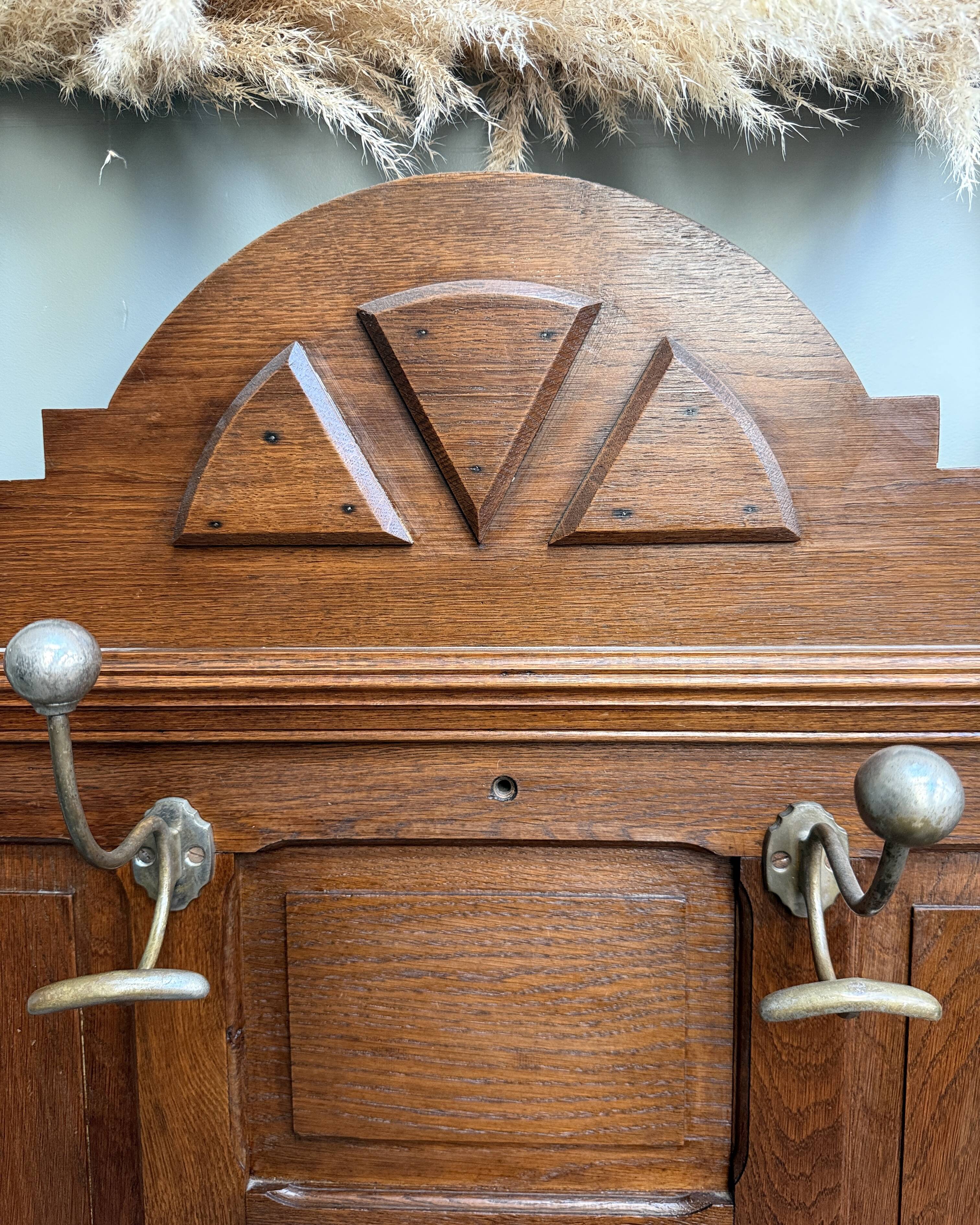 Antique oak entrance wardrobe