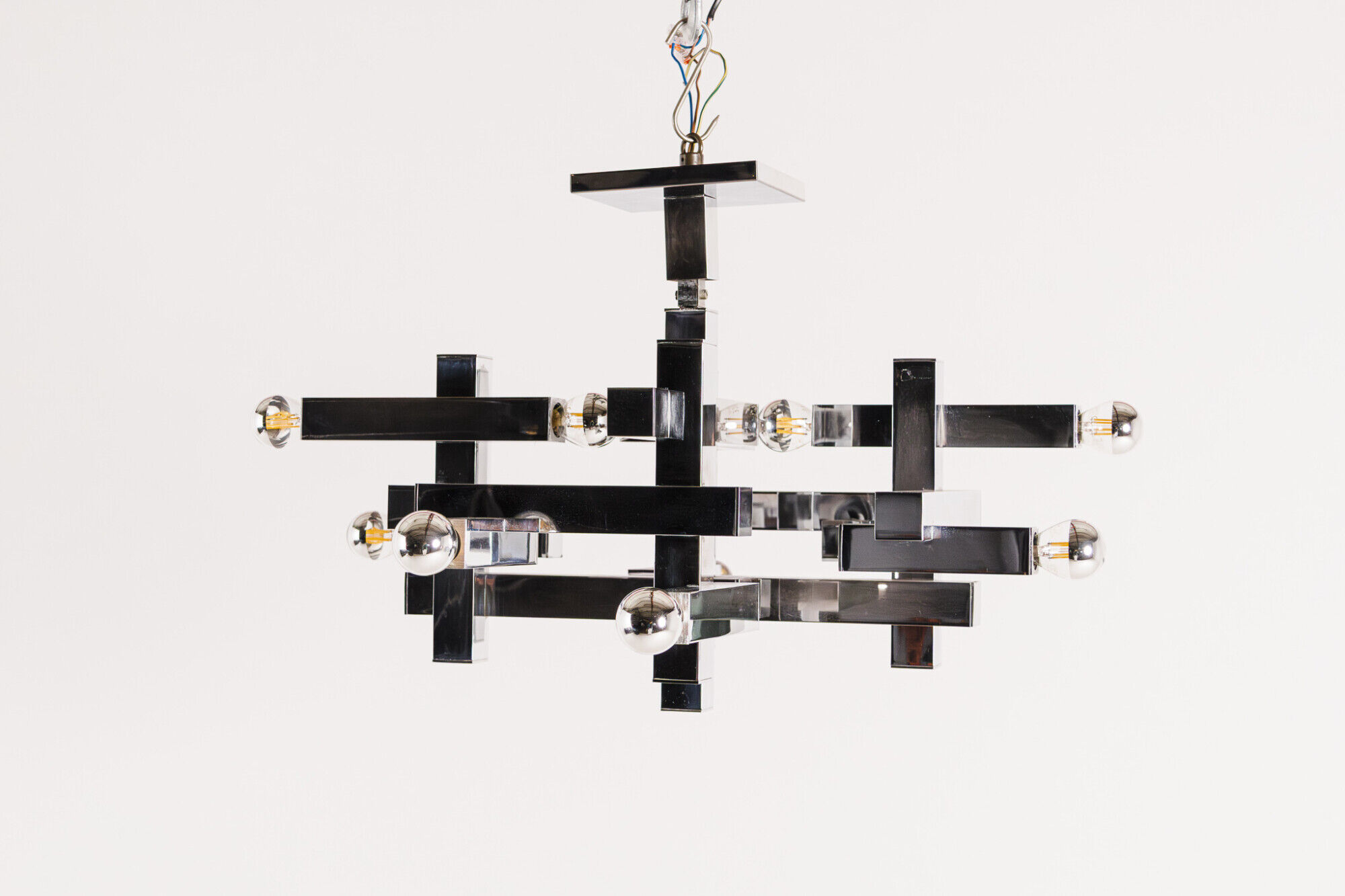 Metric chandelier by Gaetano Sciolari, Italy, 1970s