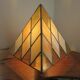 "Pyramid" lamp in mother-of-pearl, glass and brass 70s