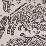 Italian Sofa Upholstered With Blanck and White Dedar fabrik , 1950s