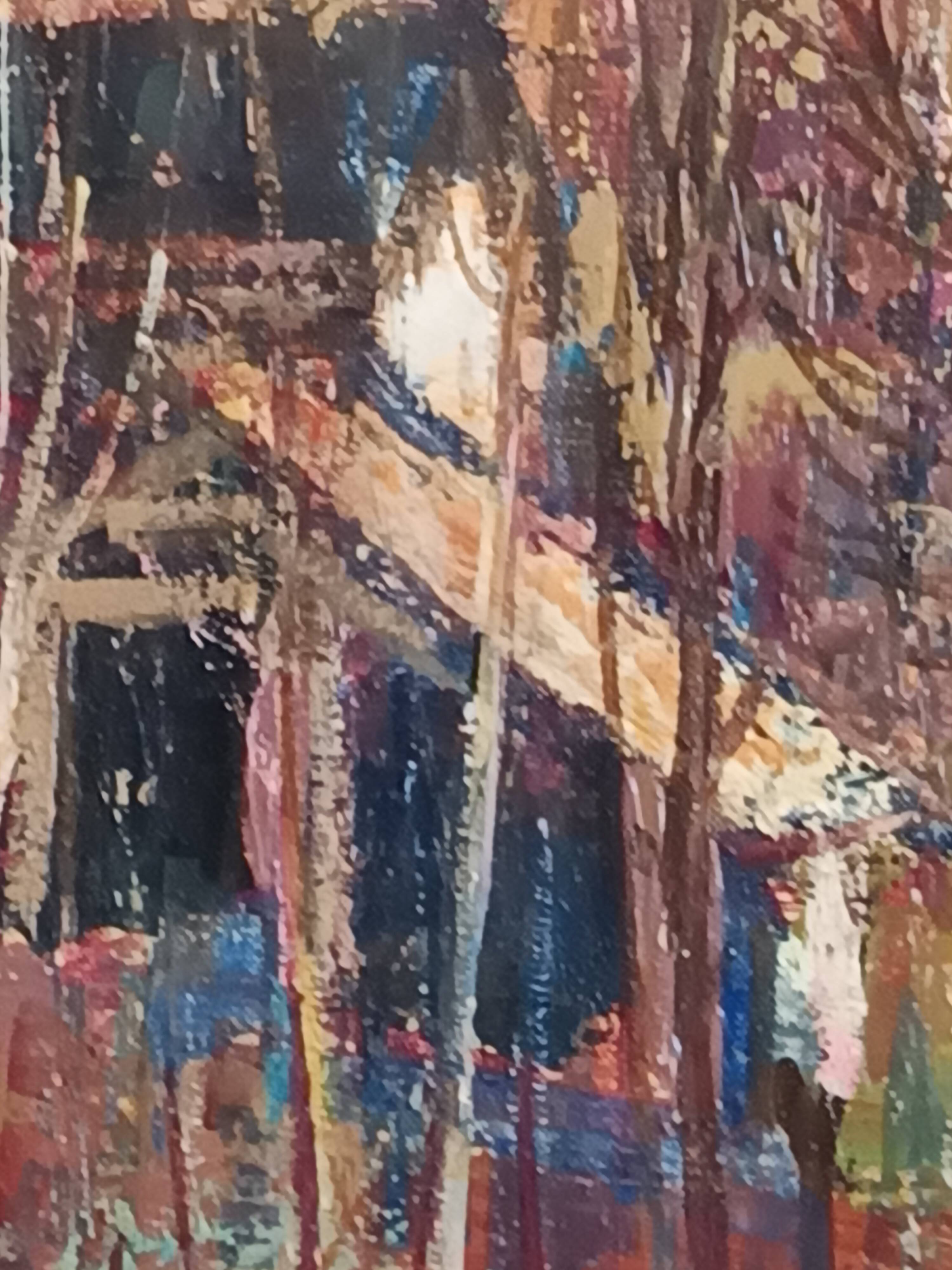 oil on canvas signed César Belotti (1914-1995) village autumn period