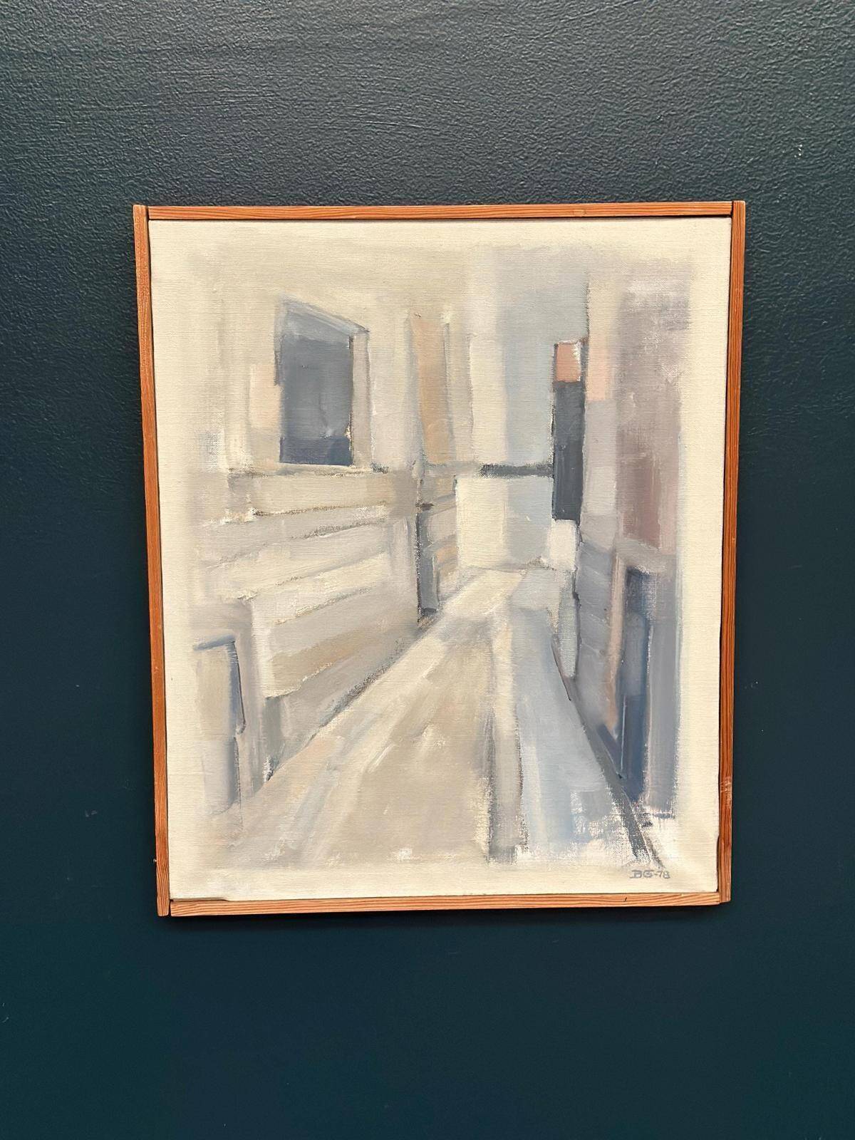 Original Oil On Canvas – “Alley” By Birgit Gustavsson