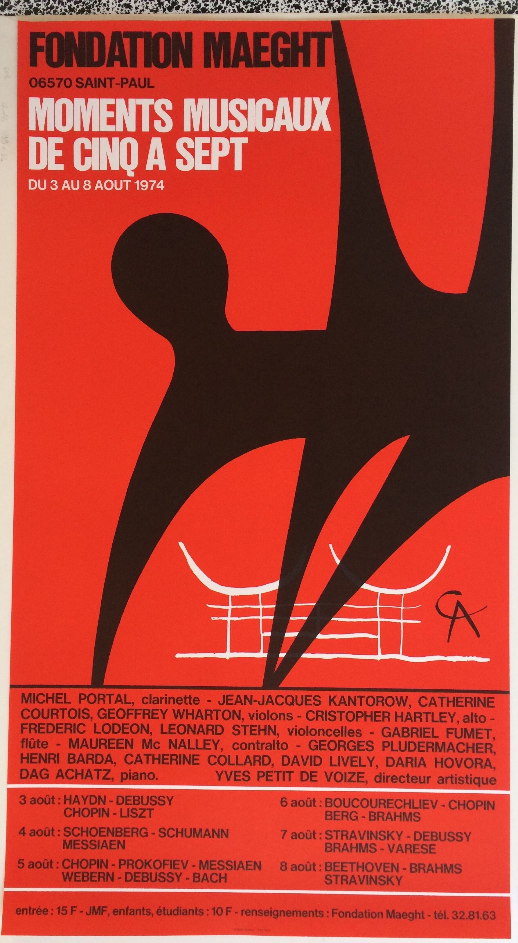 Alexander Calder Maeght Foundation, 1974. Original poster in lithography