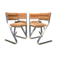 Set de 4 chaises acier chromé et velours