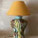 Ceramic lamp signed Claude Pruffert – Vallauris, marine decor in relief