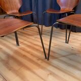 Un ensemble de quatre chaises par Herbert Hirche Jofy Stalmobler, Danemark, 1950