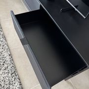 TV cabinet sideboard in metal, steel and leather, Réalto