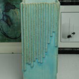 Modernist ceramic vase blue stamped signed 80s