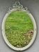 miroir ovale en bois peint style Louis XVI