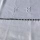 Drap 2 places lin brodé MB jour croisé