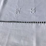 Sheet 2 places embroidered linen MB day crossed