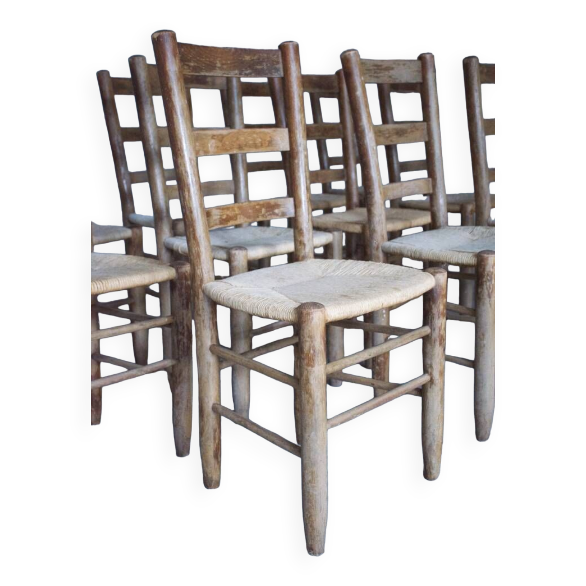 Lot of 12 Georges Robert mountain chairs - France 1960