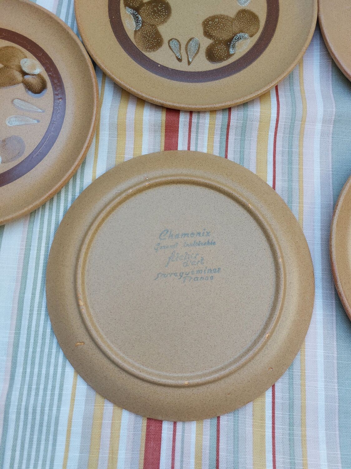 6 plates plated sandstone Sarreguemines Chamonix