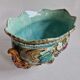 Onnaing planter in Majolica floral pattern with strawberry-shaped accents - France 1900