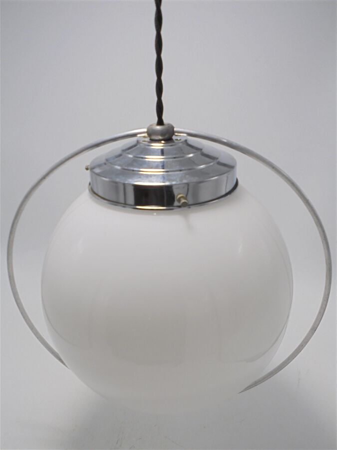 Opaline globe pendant lamp