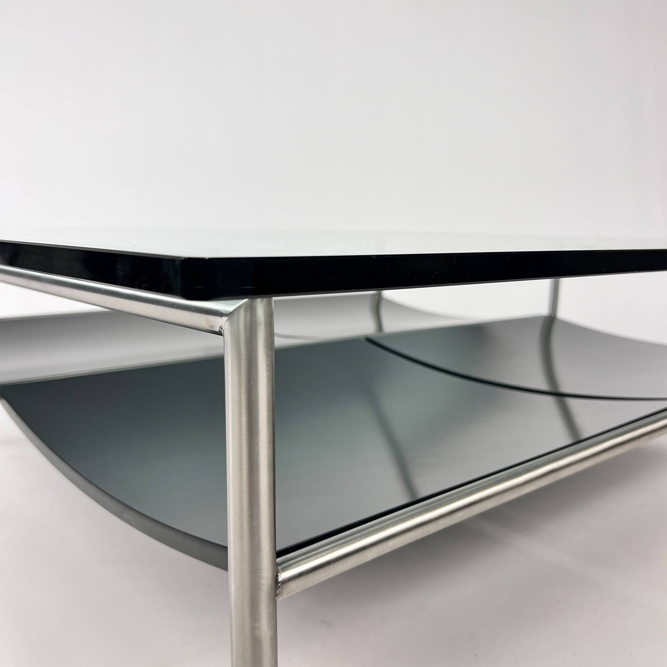 Postmodern Glass and Steel Coffee Table by Metaform, 1990s