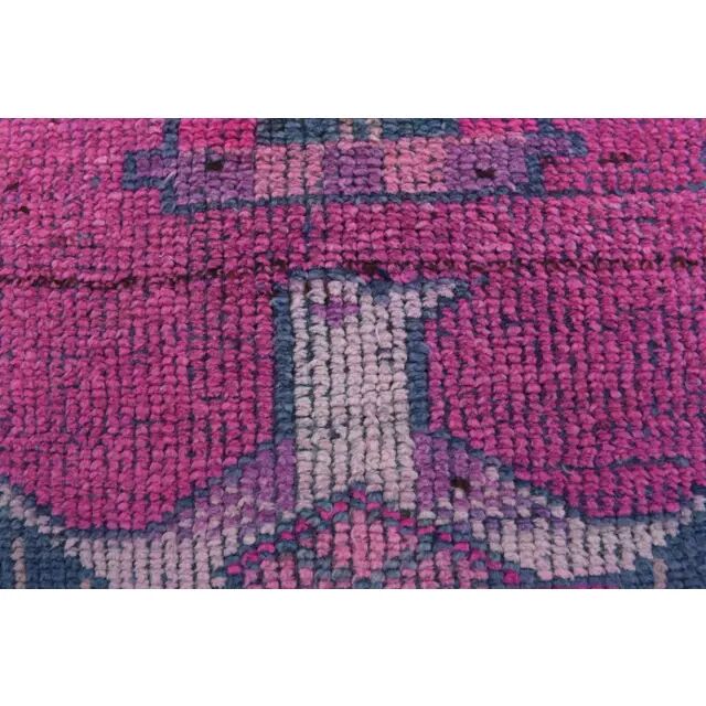 1970s Vintage Turkish Oushak Handmade Wool Runner 93x332