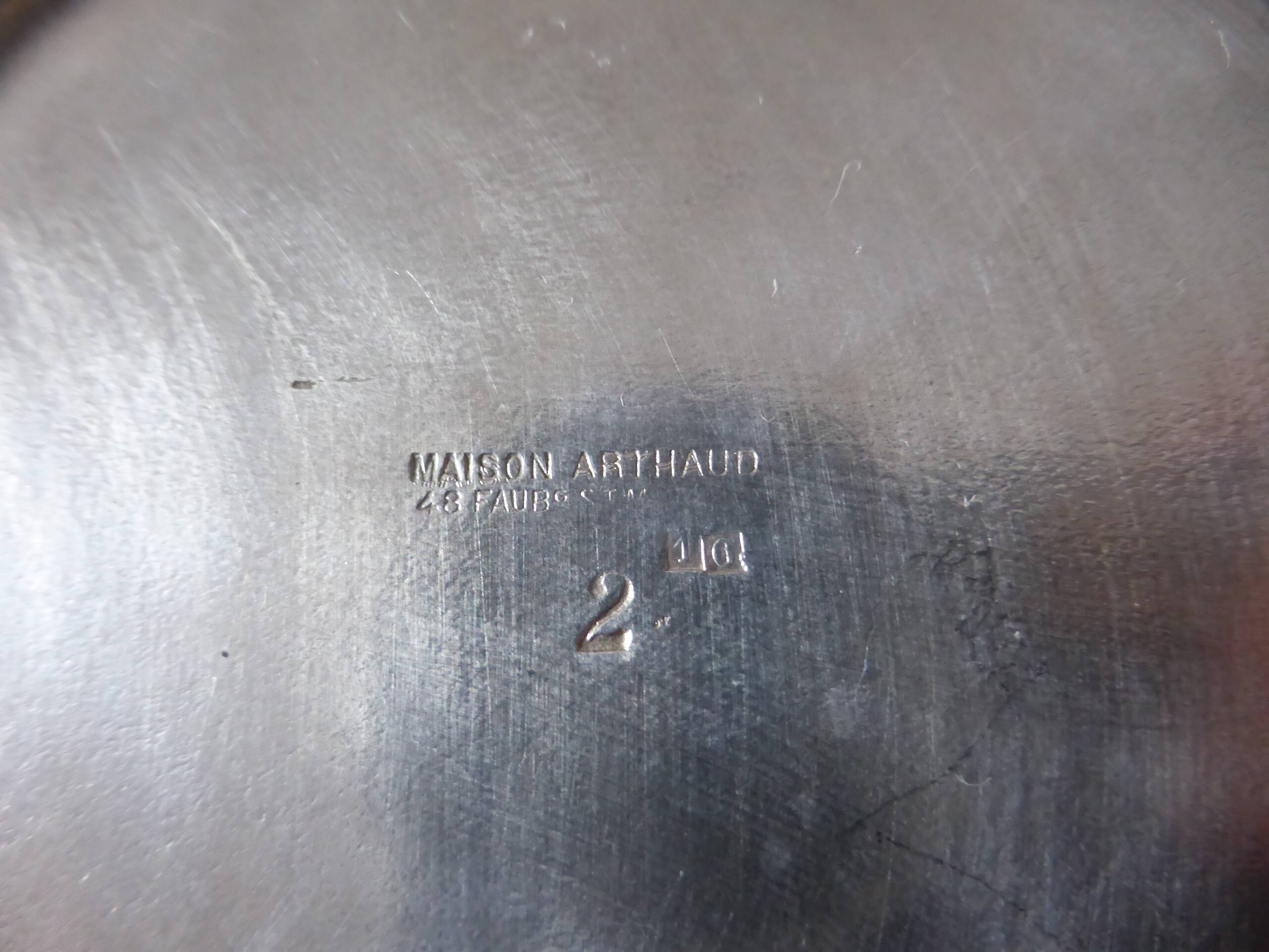 Silver-plated metal teapot Maison Arthaud vintage 240540