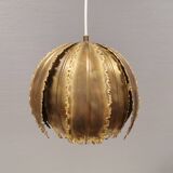 Brutalist flame-cut brass hanging lamp, by Svend Aage Holm Sørensen (SAHS)