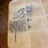 Vallauris ceramic table signed barois 1979