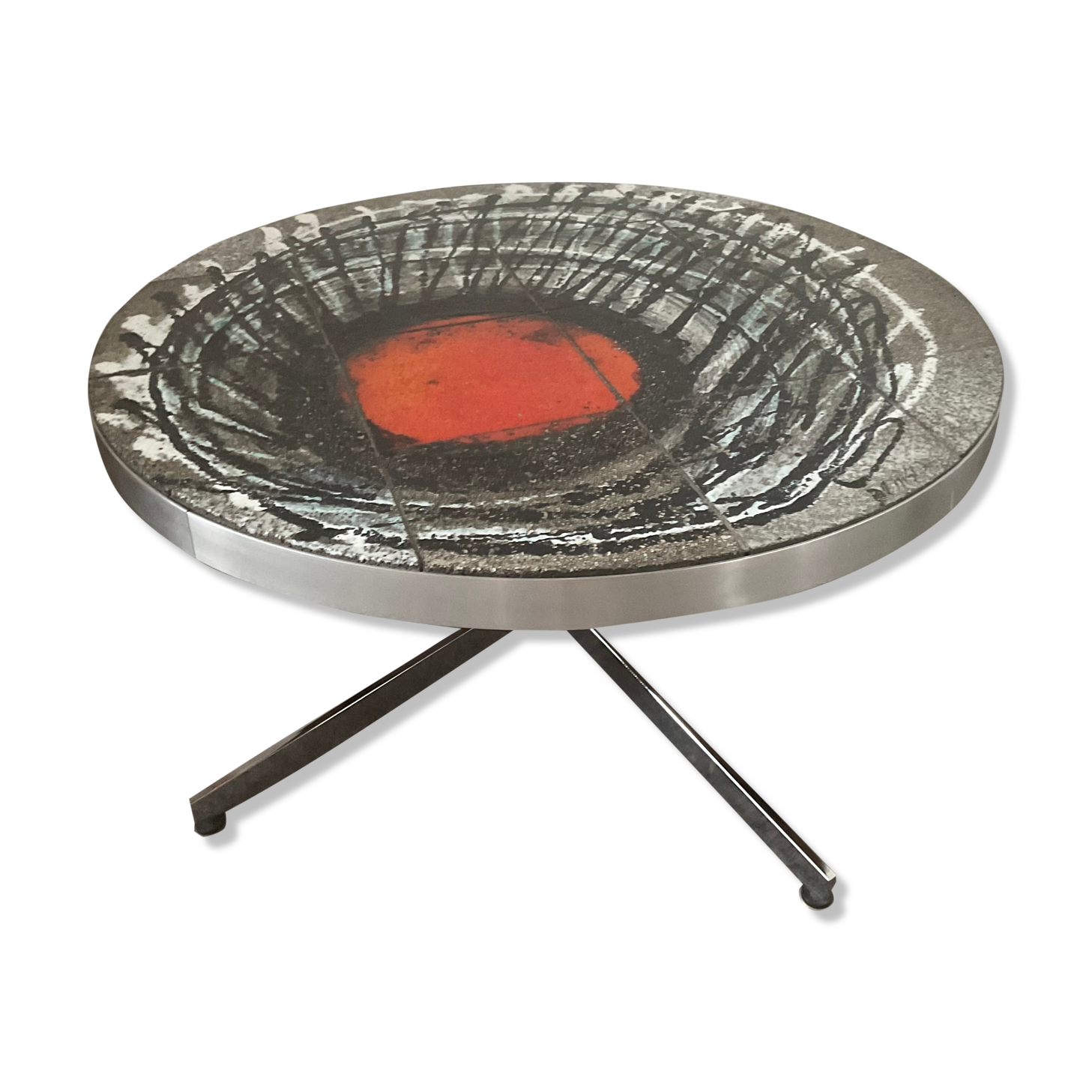 De Nisco coffee table from the 60s and 70s ceramic signed