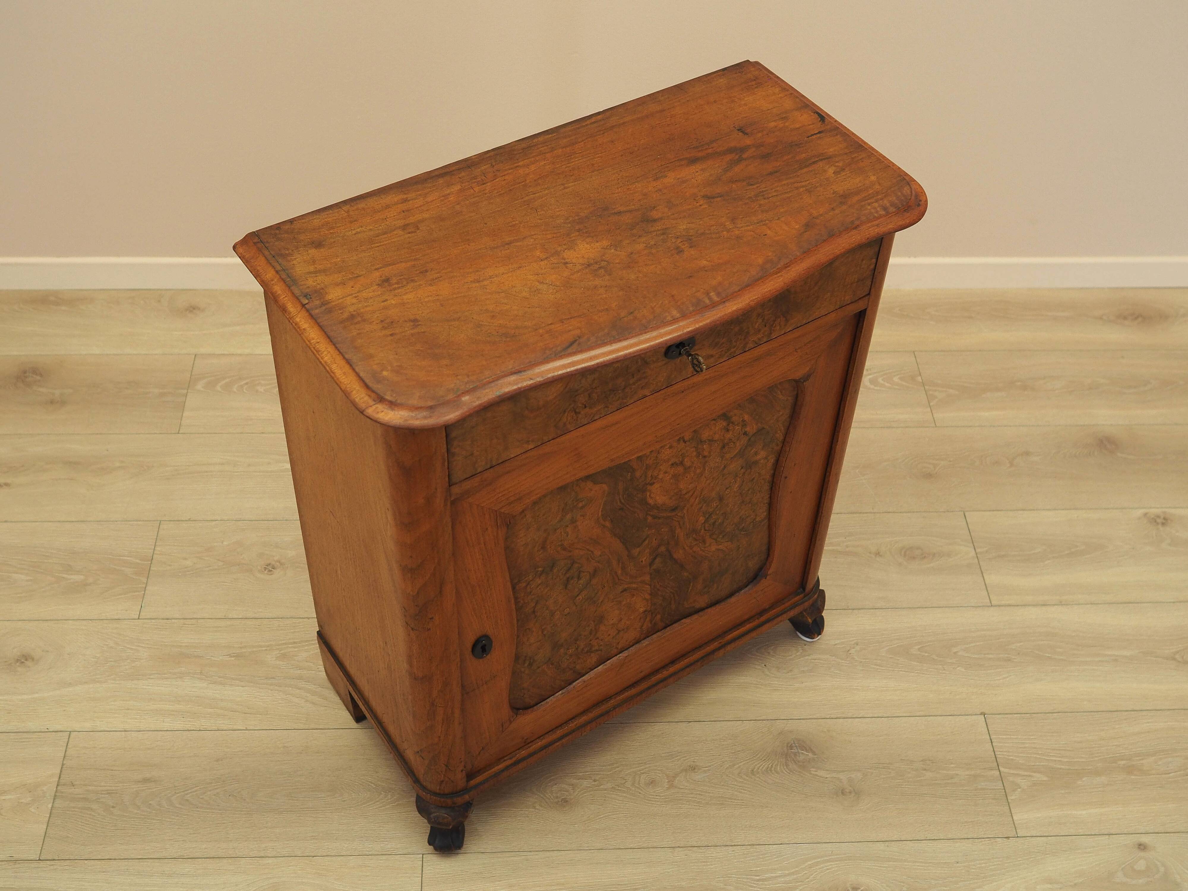 Burr wood cabinet, solid wood, Danish design, 1960s