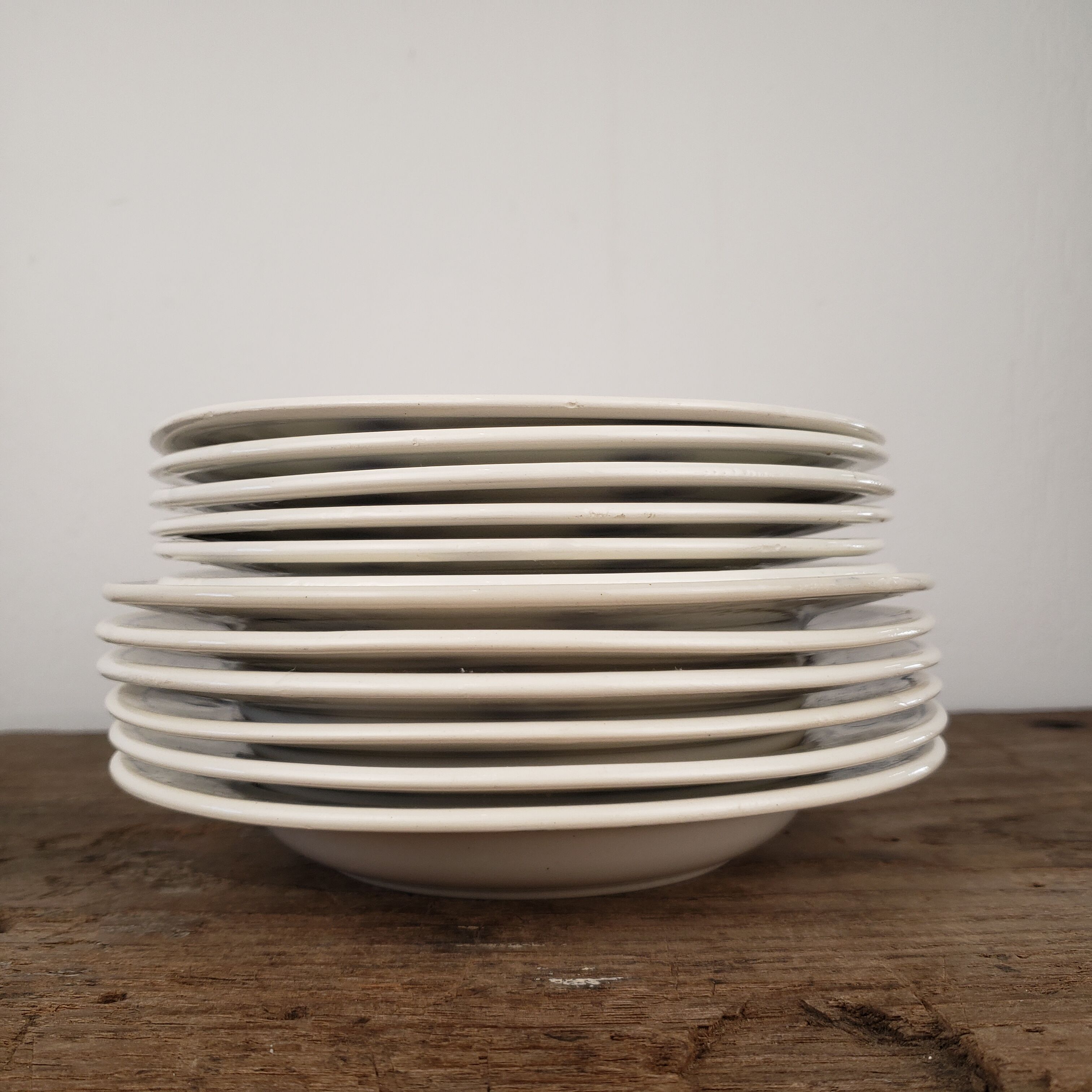 12 blue cherry plates