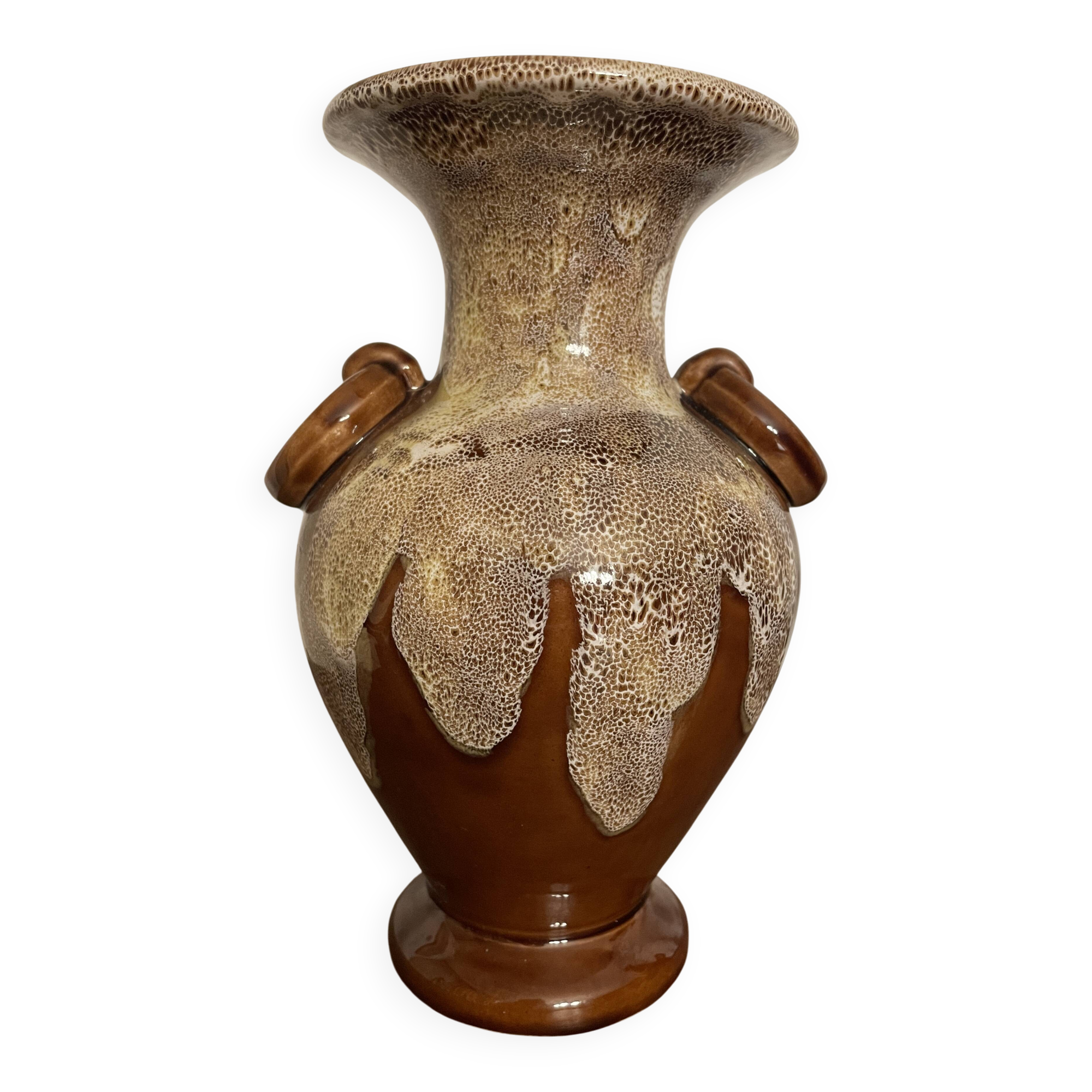 Gaubier Ceramic Vase Saint Amand de Puisaye Art Nouveau vintage brown