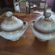 Pair of vintage Longchamp glazed ceramic soup tureens, 1970s.