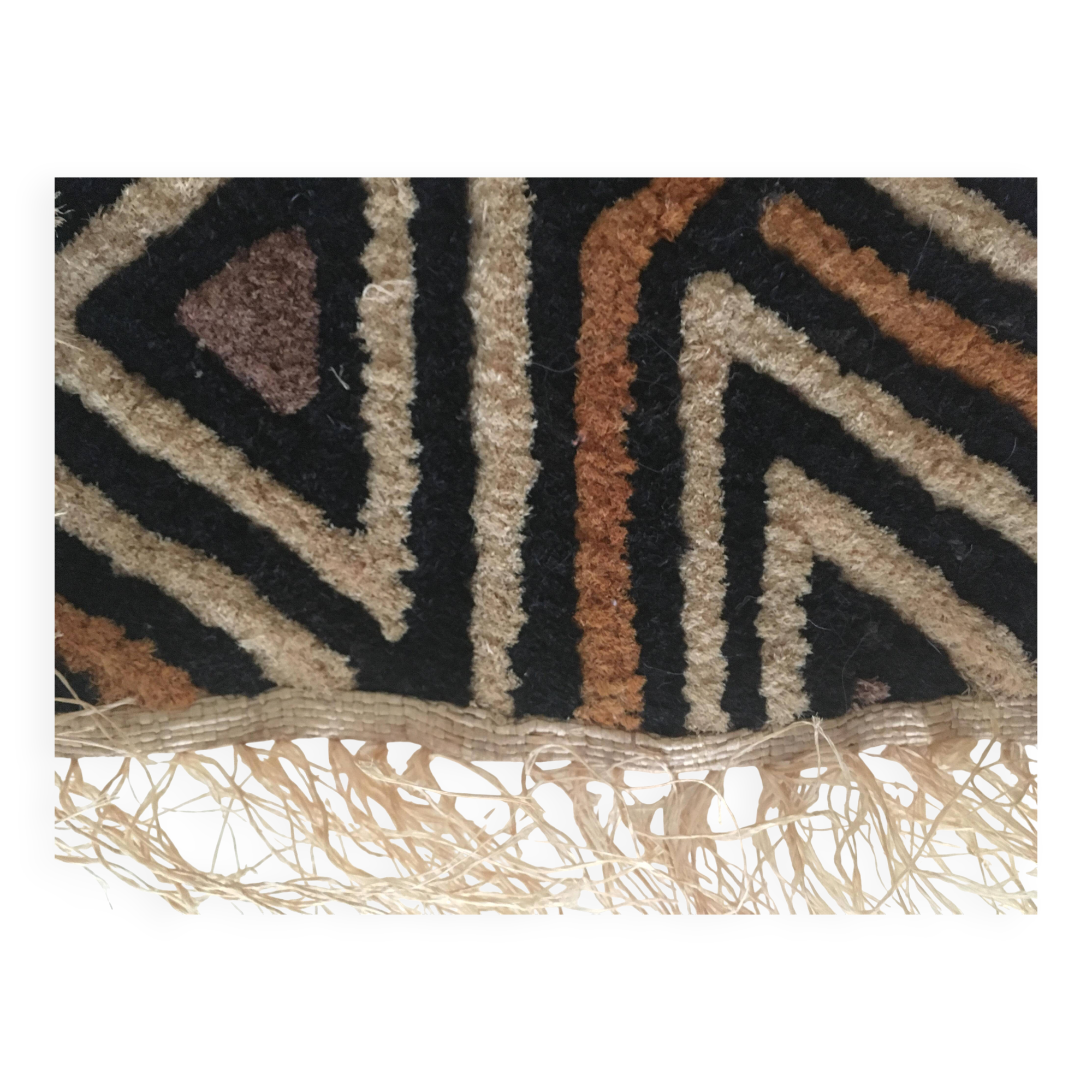 Hand Crafted Kuba Cloth Wall Hanging from D.R. Congo, 1960's