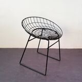 Black KM05 Wire Stool by Cees Braakman & Adriaan Dekker for Pastoe, 1960's