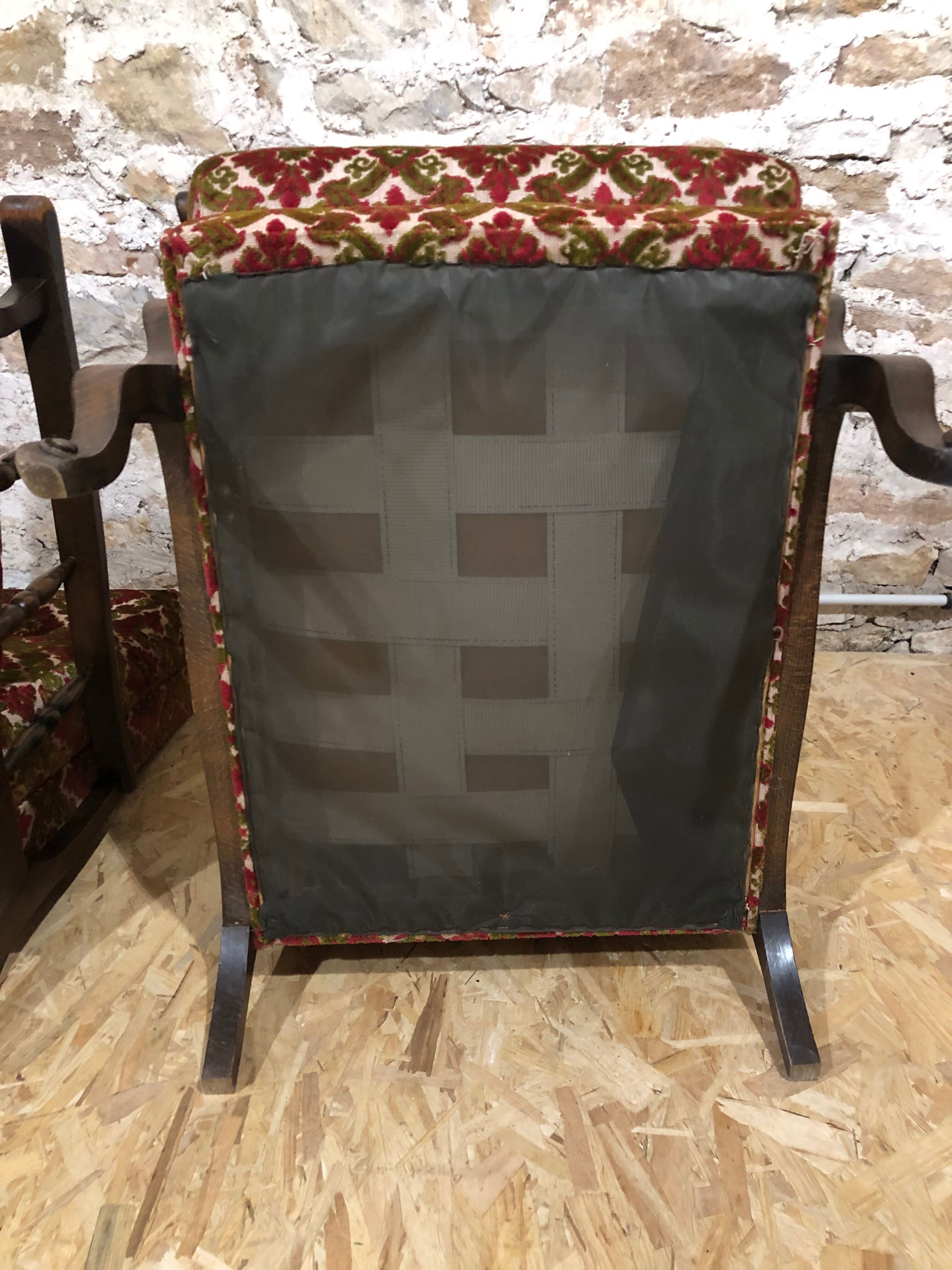 Vintage velvet armchairs